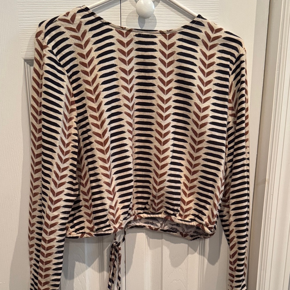 Primark Black and Brown Patterned Blouse